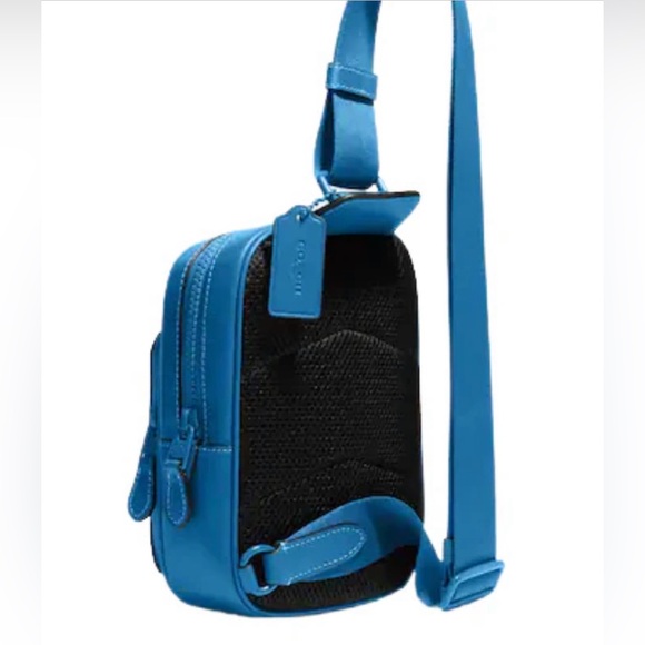 COACH TRACK PACK Men Unisex SIGNATURE LEATHER Blue Jay CH072 - Picture 4 of 8